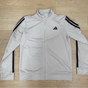 Adidas Youth Full Zip Warm Up Track Jacket Natural Tan New No Tags Kids XL